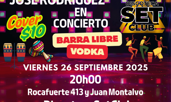 Discoteca Set Club Zona Rosa Guayaquil – Concierto de Salsa José Rodríguez🙍🏽‍♂️ VIERNES 26 SEPTIEMBRE 🎶 Celebra tu Cumpleaños a lo GRANDE ‼️🎉 en tu Discoteca Set Club Zona Rosa Guayaquil Porque un año más se festeja con estilo, música 🔊, luces 💡 y la mejor farra de Guayaquil 🔥🕺💃 El Salsero José Rodríguez estará Cantando todos sus éxitos Cover General : 🙍🙍🏼‍♀️ $ 10 Dólares Incluida Barra Libre de Vodka Desde las 20:00 hasta las 1:00 Zona Turística (Guayaquil) 📍Rocafuerte 413 y Juan Montalvo, a sólo una cuadra de la famosa calle Loja, frente al Hotel Fortune. Zona Rosa Descubre Set Club, la mejor Discoteca de Guayaquil Disfruta de las Mejores Farras y un Ambiente Nocturno Inigualable en la Zona Rosa. ¡No te lo pierdas! 📲 Información y Reservas ✅ Llamada Normal: 0995041850 CLICK ABAJO SOBRE EL ENLACE DE WHATSAPP https://wa.me/593994900773 Dar click 👆👆🏿👆🏽 y entra directamente a mi WhatsApp Visita Nuestra Página Web https://DiscotecaSetClub.com Discotecas en Guayaquil Discoteca Set Club Guayaquil. La Mejor Discoteca de Guayaquil, Zona Rosa Turística Vive la experiencia única de Set Club en Guayaquil, Las mejores farras y un ambiente nocturno espectacular te esperan en la Zona Rosa. Únete a la fiesta LA Rumba sube de nivel en SET CLUB ‼️Prepárate para una noche llena de Flow, Reggaeton, Electrónica, Merengue, salsa, sabor y mucha fiesta‼️ 🕺 No te pierdas Set Club en Guayaquil! La mejor discoteca del centro, con farras inolvidables y un ambiente nocturno que te hará bailar toda la noche Y si estás de cumpleaños… ¡la celebración es toda tuya! 🎁 Recibe de cortesía: 🍾 Trago Sorpresa 🎂 Una deliciosa torta 🎉 Una sorpresa 🎟️ Pases libres para ti y tu pareja ✨ **Entrada $12 hombres y $ 10 mujeres** Pareja: $20 Descubre la experiencia nocturna definitiva en tu Discoteca Set Club, en el corazón de la vida nocturna en Guayaquil. Las Mejores Farras Discotecas en Guayaquil Discoteca Set Club Guayaquil Celebra tu Cumpleaños en SET CLUB ZONA ROSA Cumpleaños En Set Club Farra Guayaca Fiesta Total Discotecas Zona Rosa Guayaquil Discotecas en Guayaquil Zona Rosa Las Mejores Farras de Guayaquil Las Mejores Farras de la Zona Rosa Guayaquil Concierto de Salsa José Rodríguez Aniversario Set Club Viernes 26 Septiembre Concierto de Salsa Jose Rodriguez Viernes 26 Septiembre